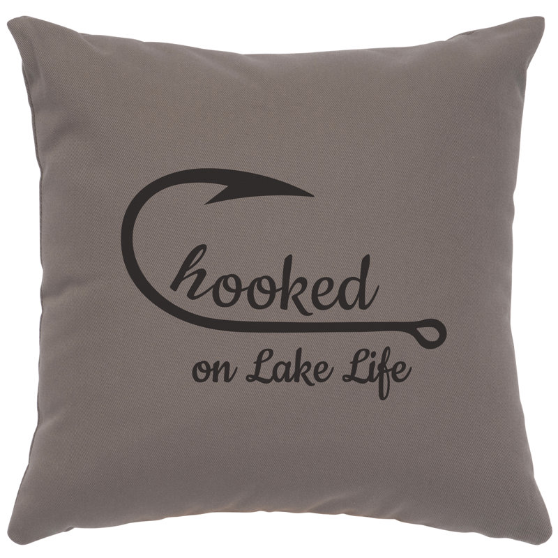Coussin Wooded River - crocheté - coton chromé, Gris