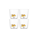 Tabby Cat - Tumbler Lying Amber Cat With White Tail 11.8 Oz