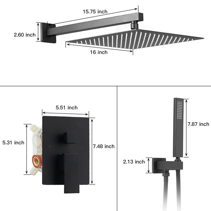 All-In-One Kit with Rough in-Valve, Matte Black