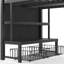 Lit mezzanine double en métal Nestle pour enfants avec tiroir de rangement et tablette-135825269