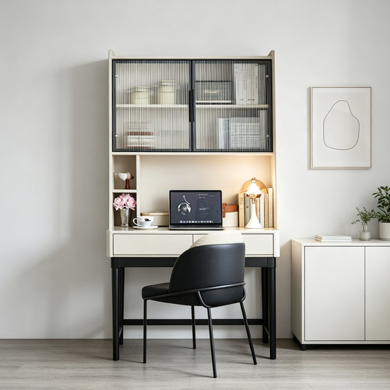 Modern-style practical desk and bookshelf