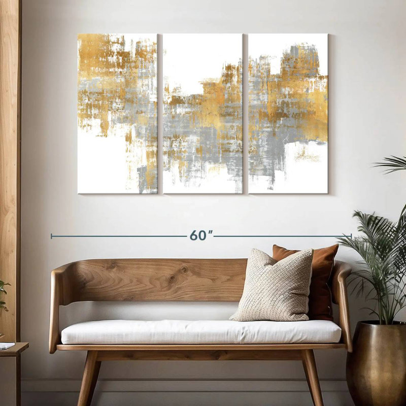 Avery Dynamic Gold On Grey I, 32" H x 50" W