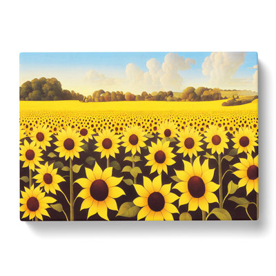 Glorious Sunflower Field - Wrapped Canvas Print