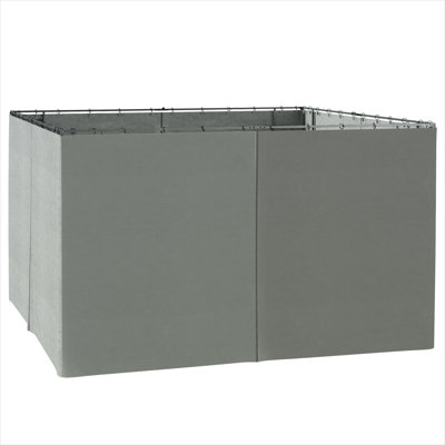 Ensemble de rideau d'intimité Gazebo avec accès à fermeture à glissière, convient aux cadres de 9,84 pi x 11,8 pi, polyester gris froid