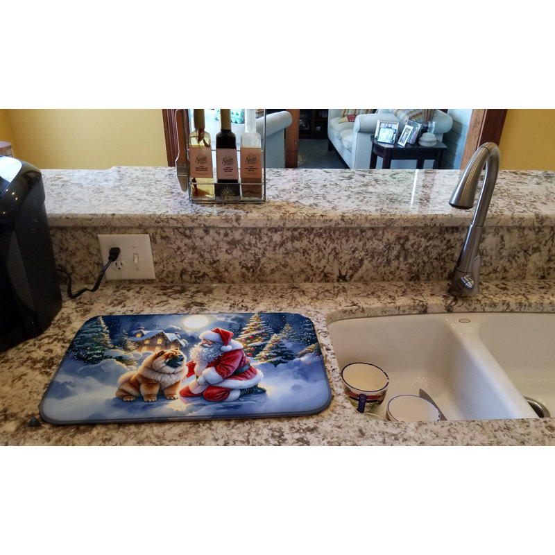 Tapis de vaisselle Chow Chow and Santa Claus