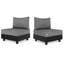 Patio modulaire 2 pièces en aluminium gris avec coussins de décoloration amovibles pour la cour et le balcon Solution: chaises sans accoudoirs pour piscine, jardin