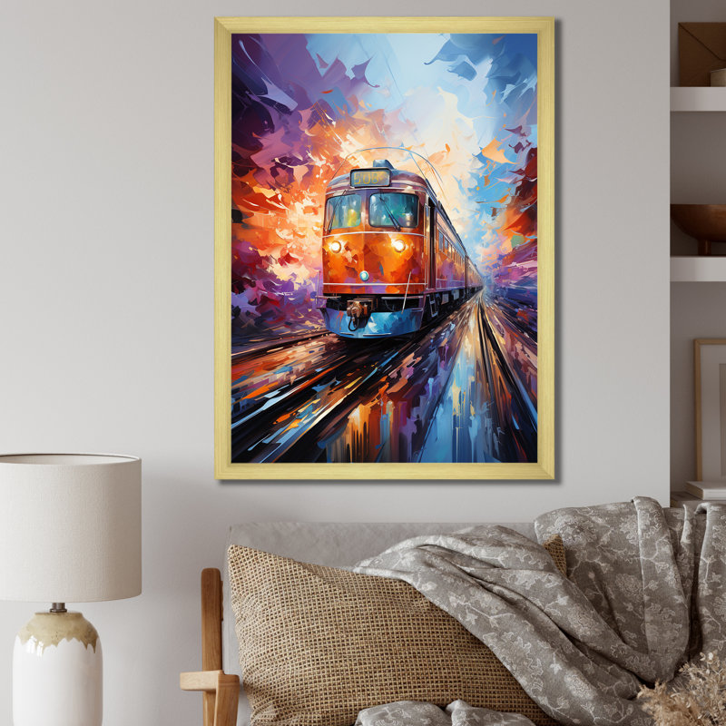" Train Bold Rhythms ", Gold Picture Framed, 32" H x 16" W x 1" D
