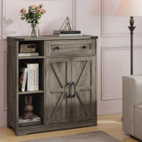 Farmhouse Storage Cabinet With 2 Barn Doors