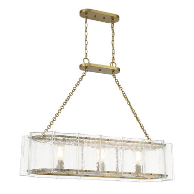 Genry 3-Light Linear Chandelier in Brown