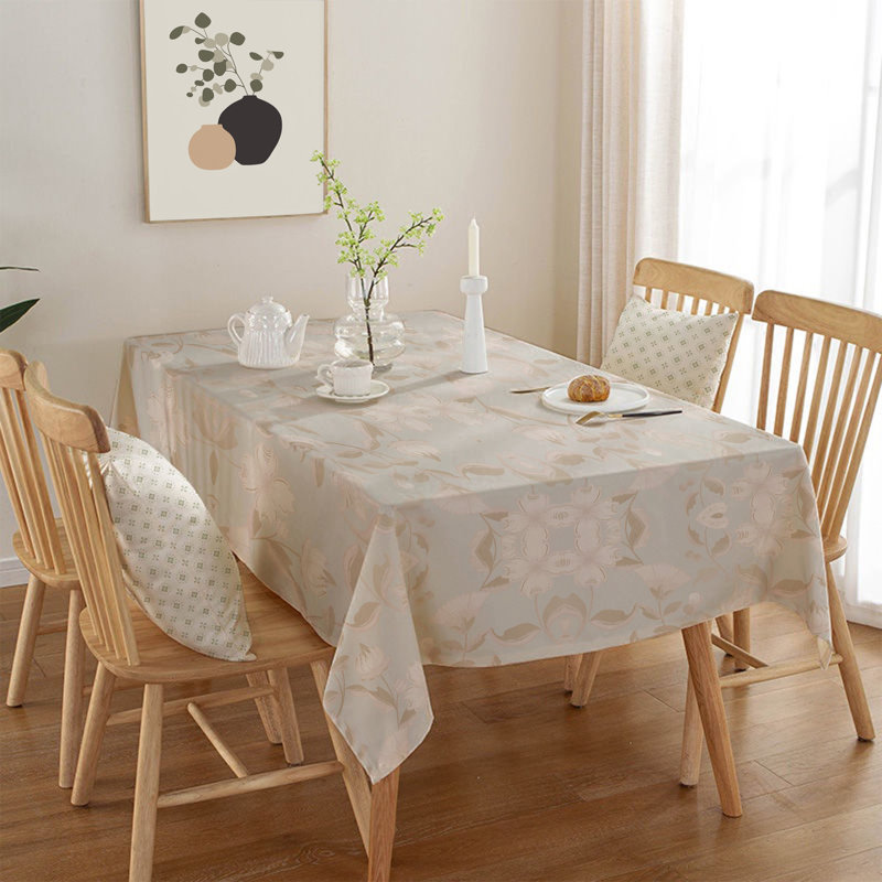 Durable Tablecloth, 50% Cotton / 50% Polyester, 55.1 x 118.1 inches | Machine Washable at 86°F, Tumble Dryer Safe, Ironable | Perfect for Dining Room, Parties & Everyday Use, Elegant Design & Easy Care