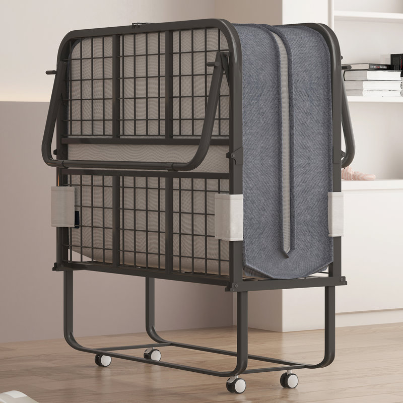 Lit pliant Alwyn Home avec matelas pour adultes, lit escamotable de 51 po avec matelas en mousse à mémoire de forme de 5 po, lit d'invité pliable portatif