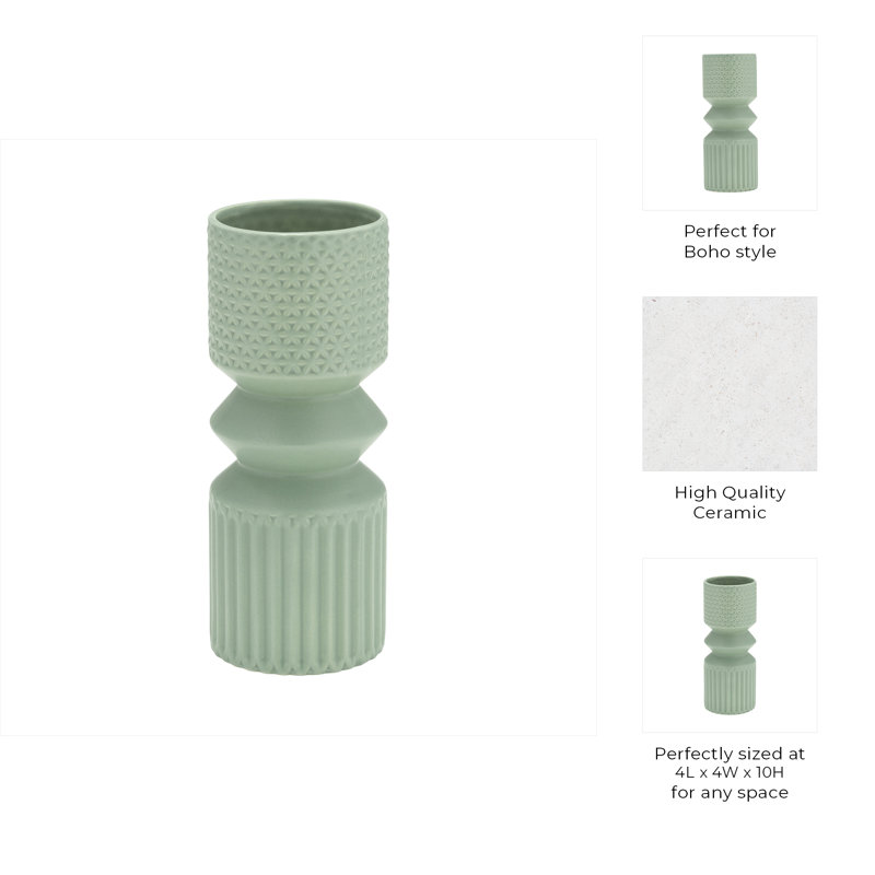 Vase en grès cérame Leifsson, H 10 po x l 4 po x P 4 po