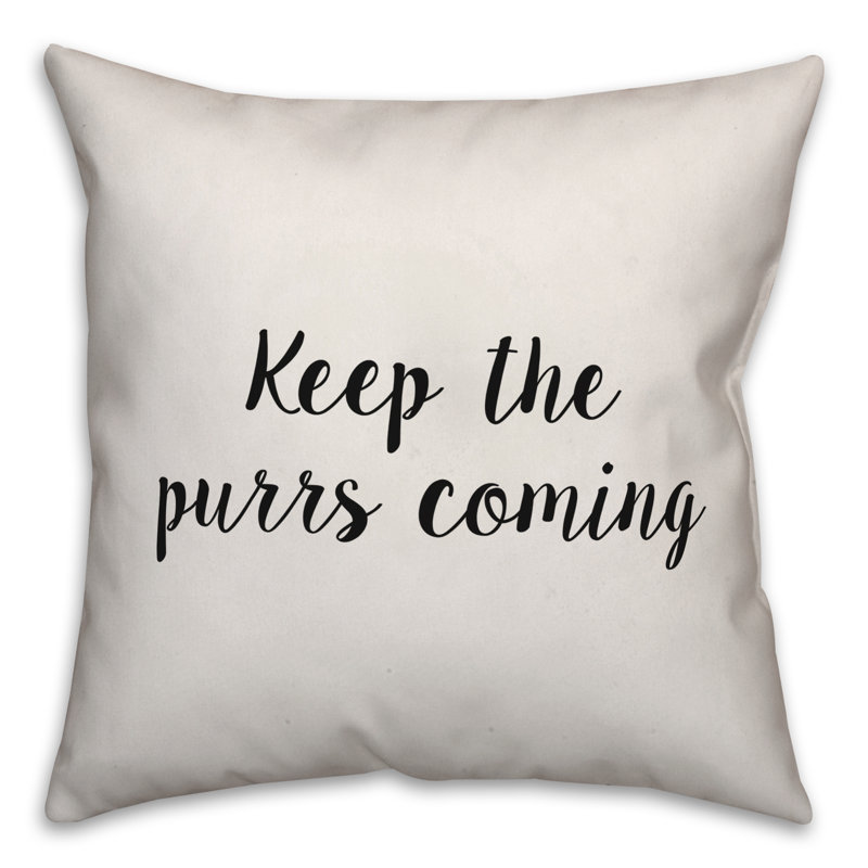 Coussin Keep the Purrs Coming, 16 po x 1 po