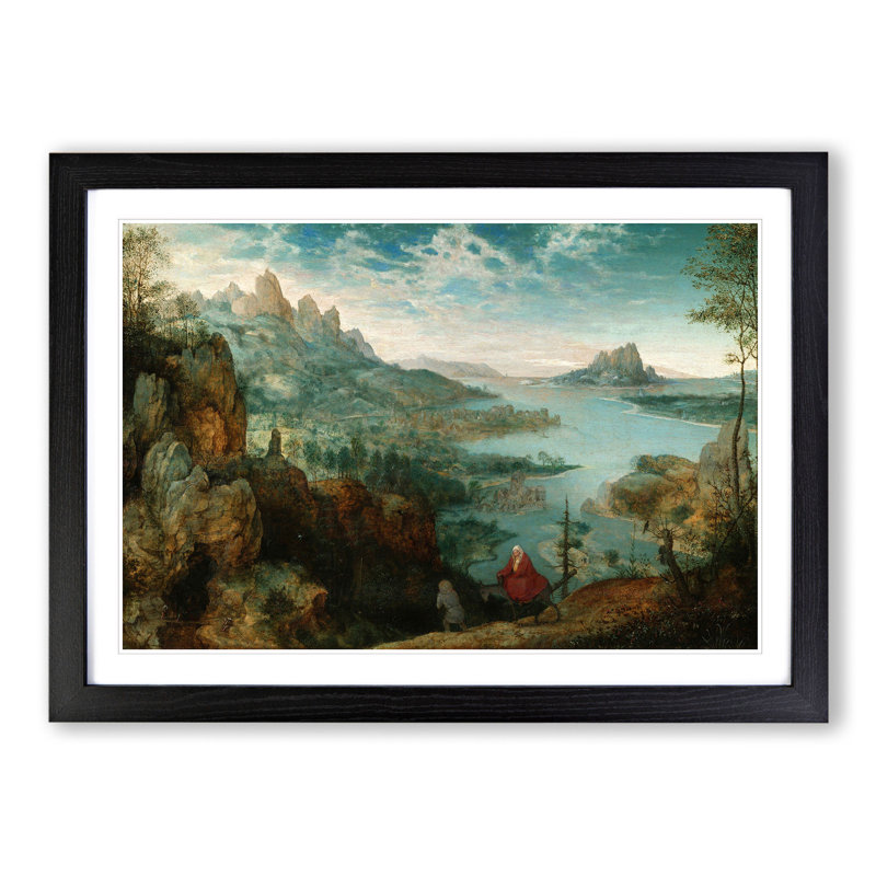 Flight to Egypt by Pieter Bruegel the Elder - Framed Print, 48cm H x 65cm W x 2cm D, Black Framed