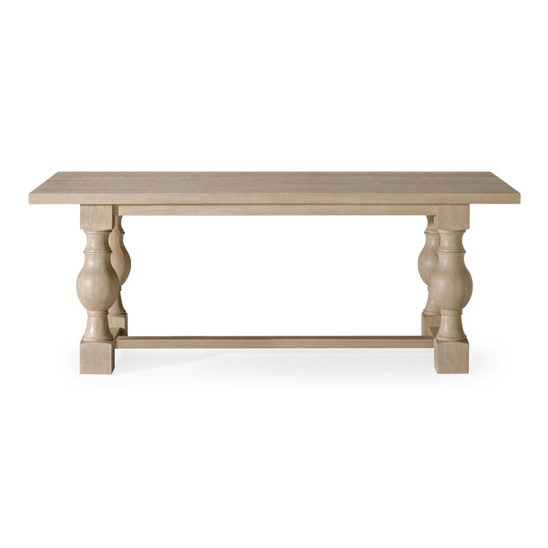 Maven Lane Leon Traditional Wooden Dining Table in Antiqued White Finish