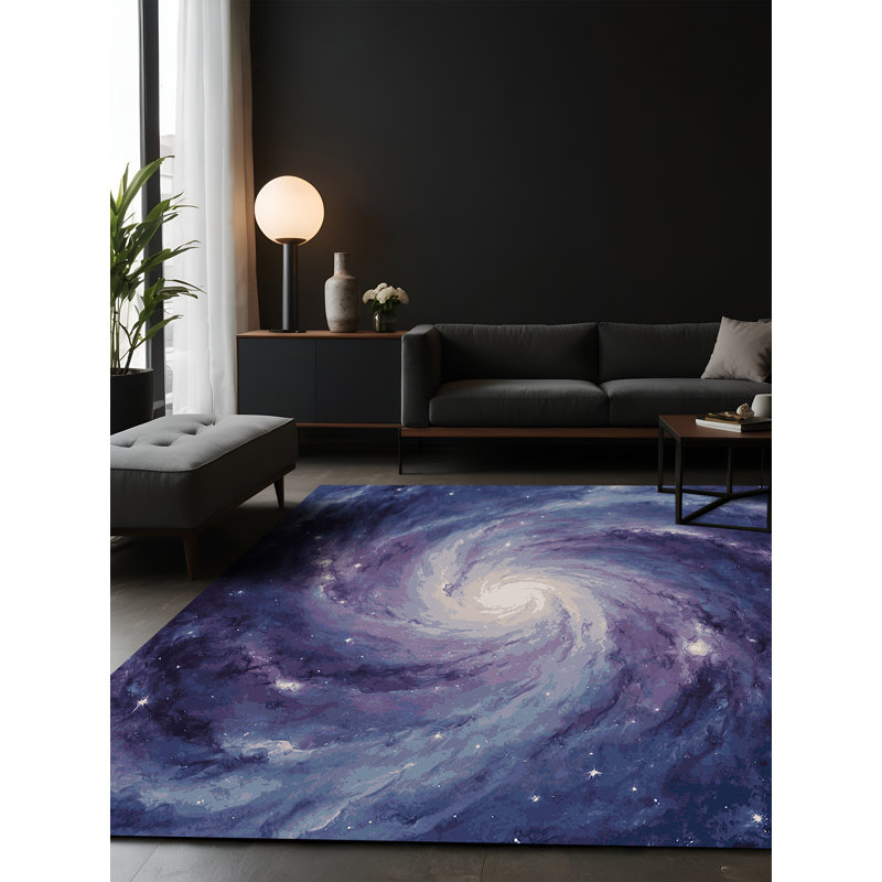 Tapis mauve soyeux et moelleux, Carré 5 pi