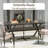 Outdoor Metal Patio Dining Set Stackable Soft Cushioned Ergonomics Dining Armchairs & Rectangular Table-33960569
