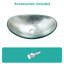 Récipient de salle de bain en verre trempé Silver Boat