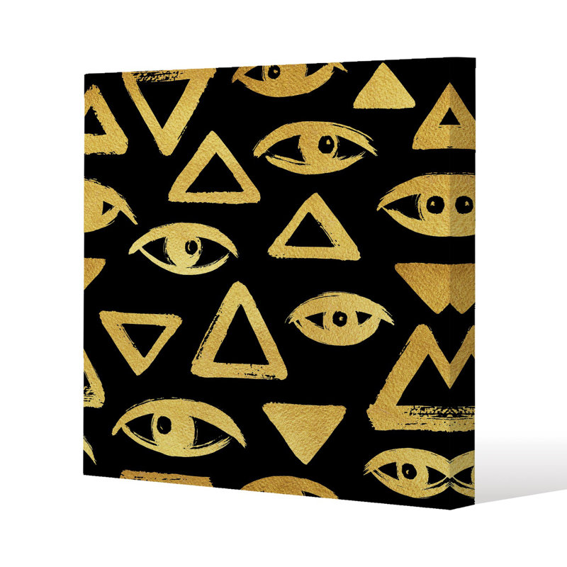 Eyes & Pyramids Slim Style Canvas Print, 15mm Slim Real wood., 40 cm H x 40 cm W