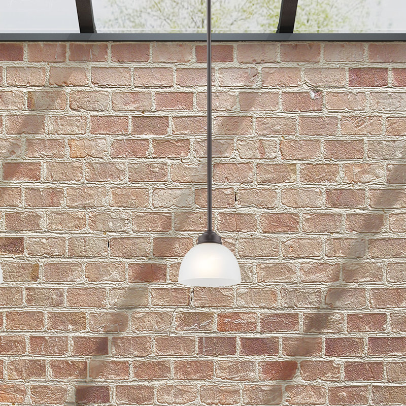 Luminaire suspendu en forme de dôme à 1 lumière Annete, H 8 po x l 6,5 po x p 6,5 po, Bronze anglais