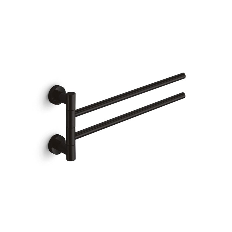 Baketo Double Wall Mounted Towel Bar, Matte Black