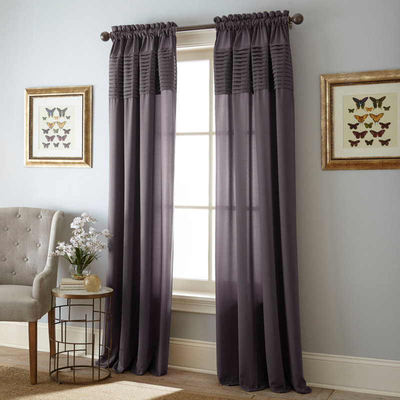 Dottie Blackout Curtain Single Panel, 50" W x 84" L, Charcoal