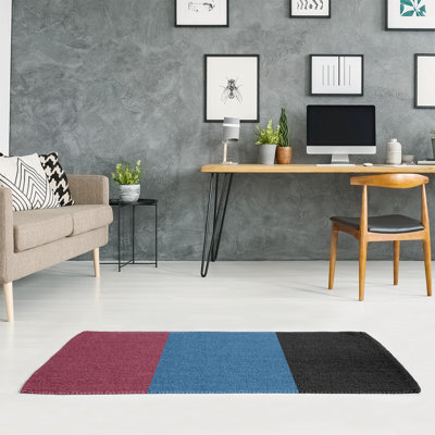 Tapis bleu à rayures de hockey national