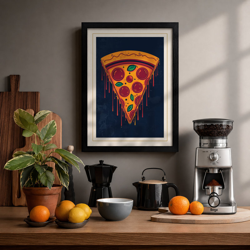 Slice of Fire Modern - Framed Print, Black, A3 - 42.0 x 29.7 cm