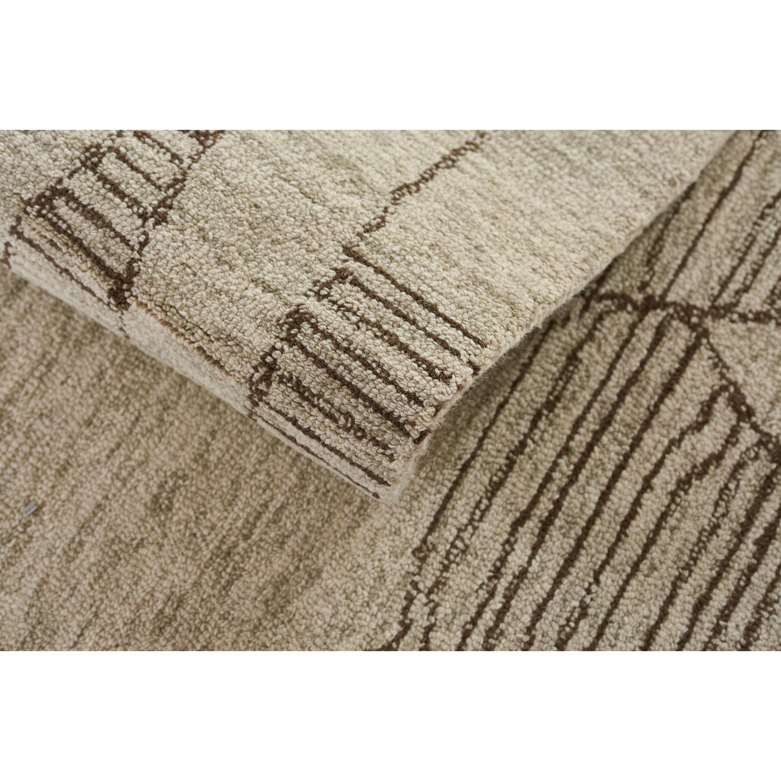Ann-Sophie Gray Hand-Tufted Abstract Wool Rug, Rectangle 3'6" x 5'6"