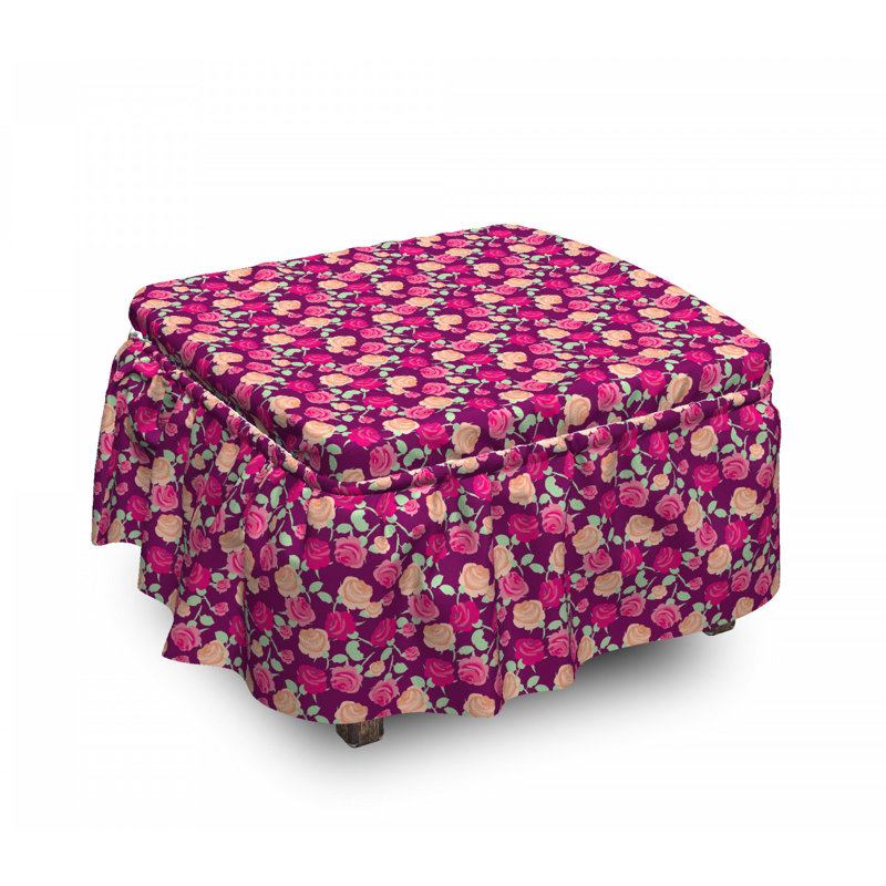 Housse pour repose-pieds fleurs romantiques de fleurs