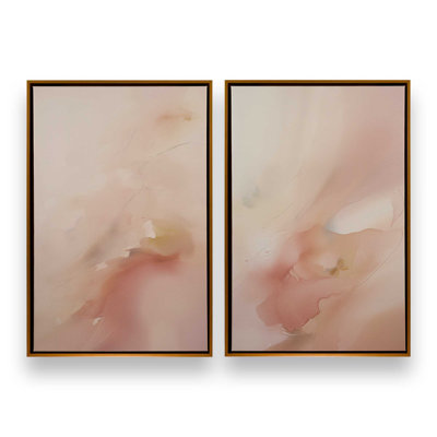 «Pastel Paradise Delight», ensemble de 2 toiles encadrées