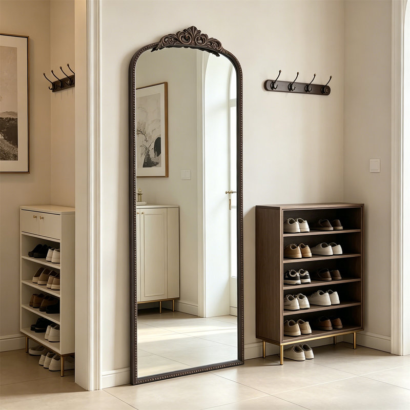 Full Body Mirror, Eternal Elegant Full-Length Mirror - Retro Baroque Style Floor Mirror, Suitable For Walls, Changing Rooms, Bedrooms, Entrances, Corridors, And Living Rooms