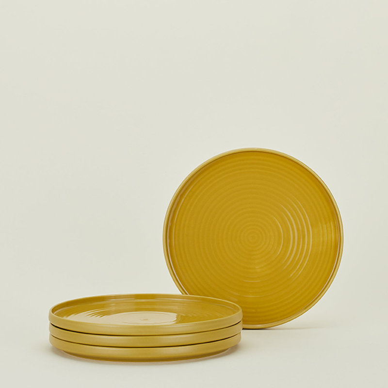 Essential Stoneware Dinnerware Set - Service for 4, Mustard