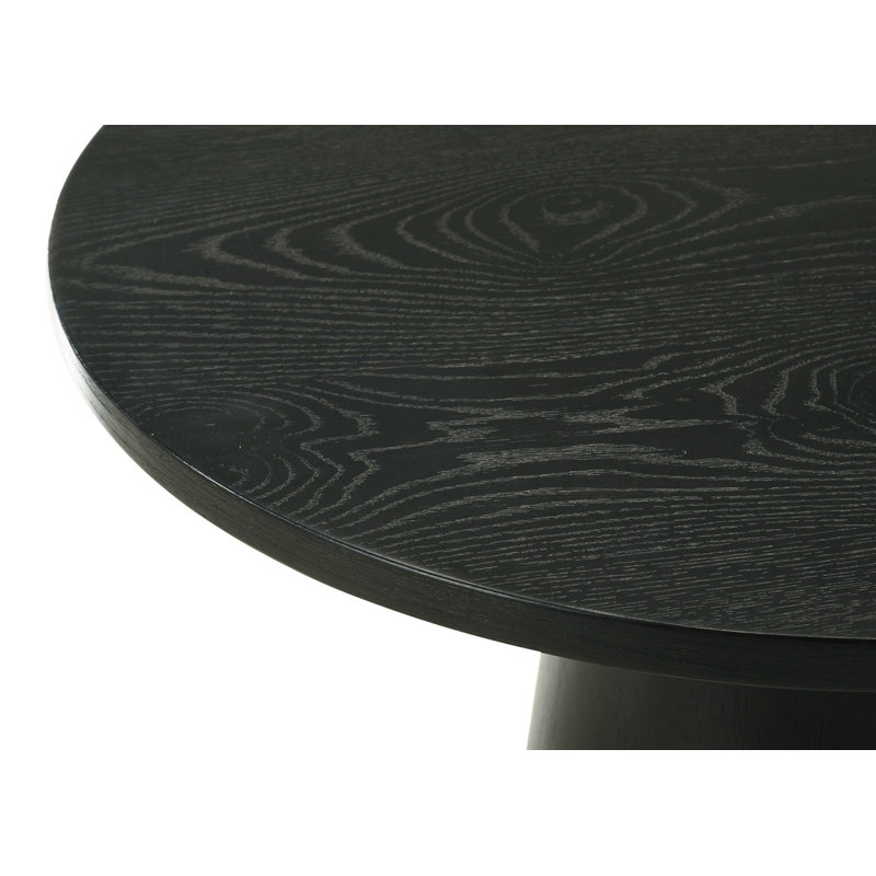 Ensemble de table basse, de bout et de console 3 pièces avec base à piédestal noir