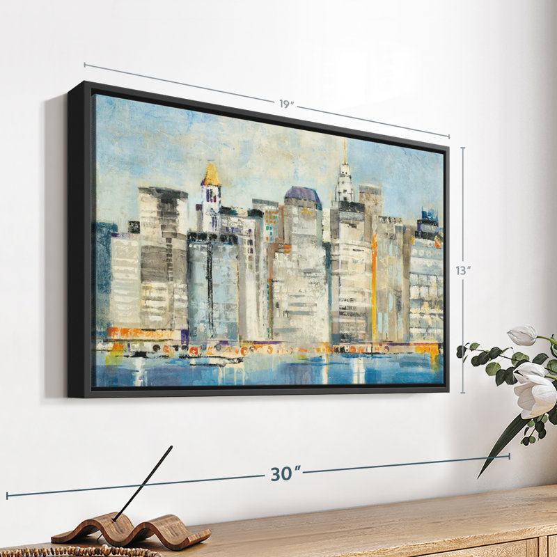 «Waterfront Skyline», reproduction sur toile, H 13 po x l 19 po