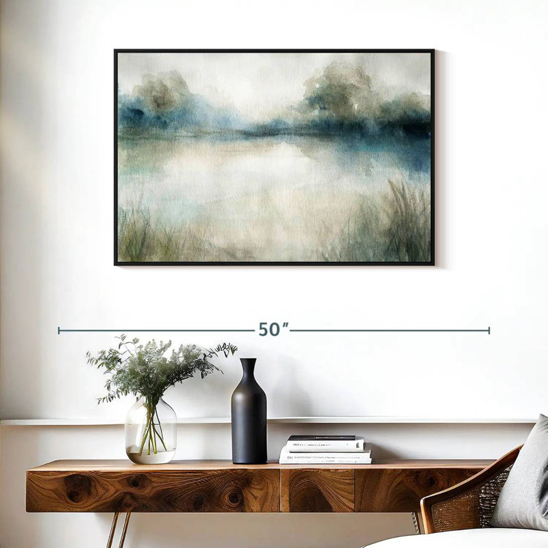 Still Still Waters I, Cadre flottant noir, 37 po x 25 po