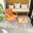 Summer 2-Piece Indoor & Outdoor Furniture Set, 1 Chair & 1 Coffee Table, Waterproof PP Material, Easy Assembly Patio Conversation Set, Apricot Brown-1786328537