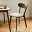 Chaises de salle à manger modernes en bois massif de style Mid-Century avec coussin rembourré et patins réglables