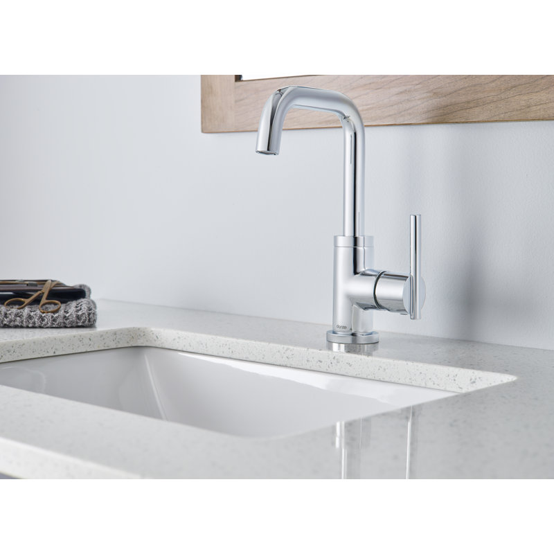 Parma Single Handle Single Hole Bathroom Faucet with Metal Touch Down Drain Included, Chrome