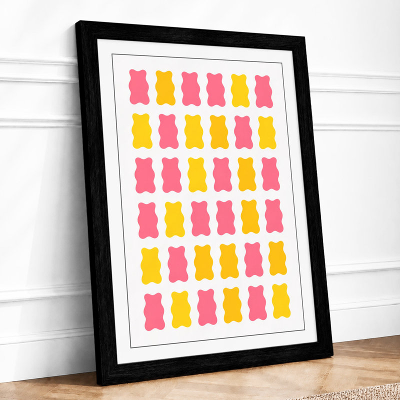 Gummy Bear Grid Modern - Print, Black, A4 - 29.7 x 21.0 cm
