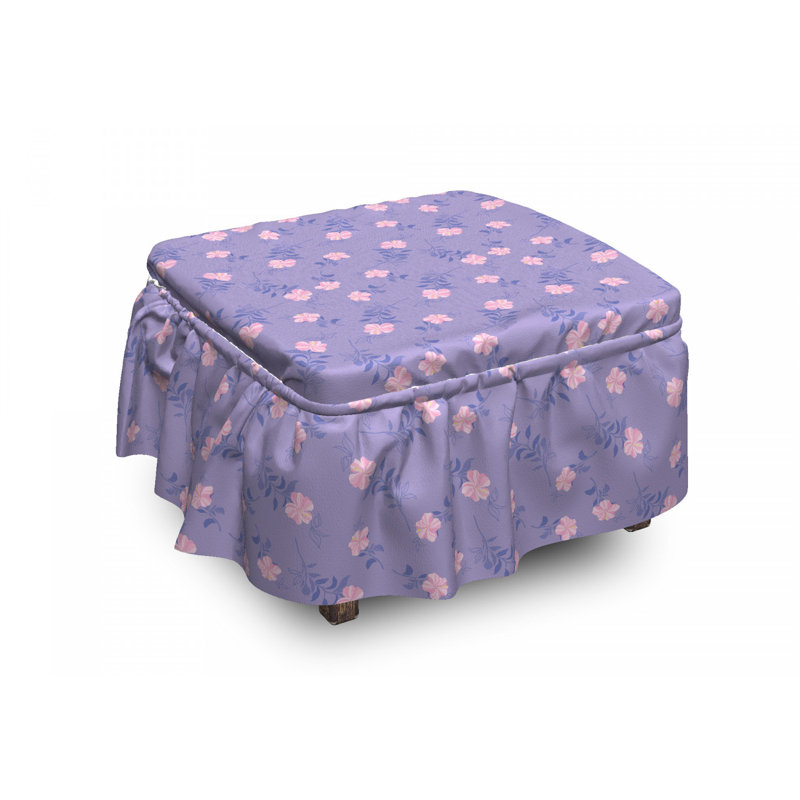 Housse pour repose-pieds gramophone orchidées
