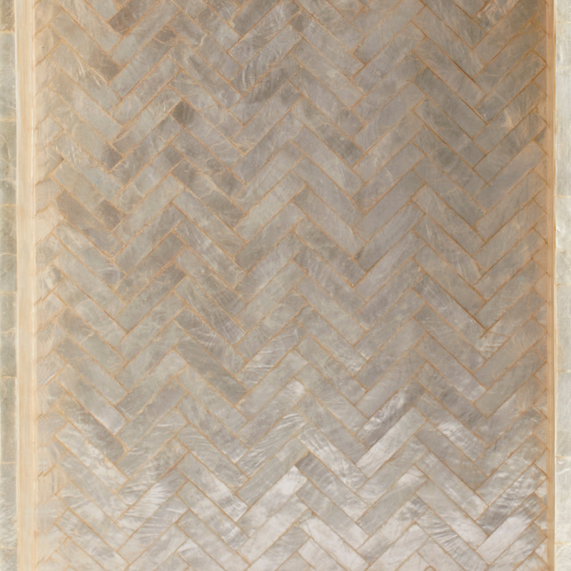 Triton Shell / Capiz Decorative Tray, Pearl, 3.25" H x 18.25" W x 13.25" D