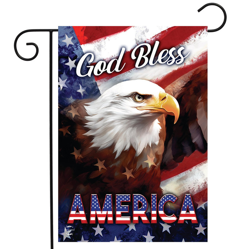 Drapeau de jardin patriotique «God Bless America»