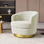 Fauteuil demi-tonneau pivotant en velours Janien-797537522