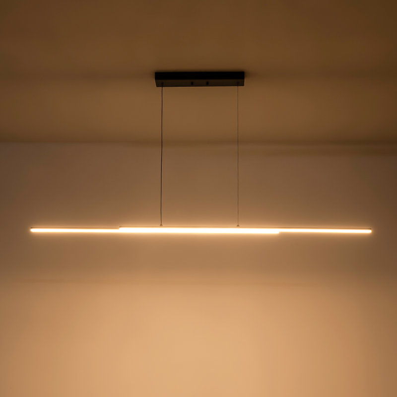 Burcker Dimmable LED Linear Kitchen Island Pendant Light, Matte Black