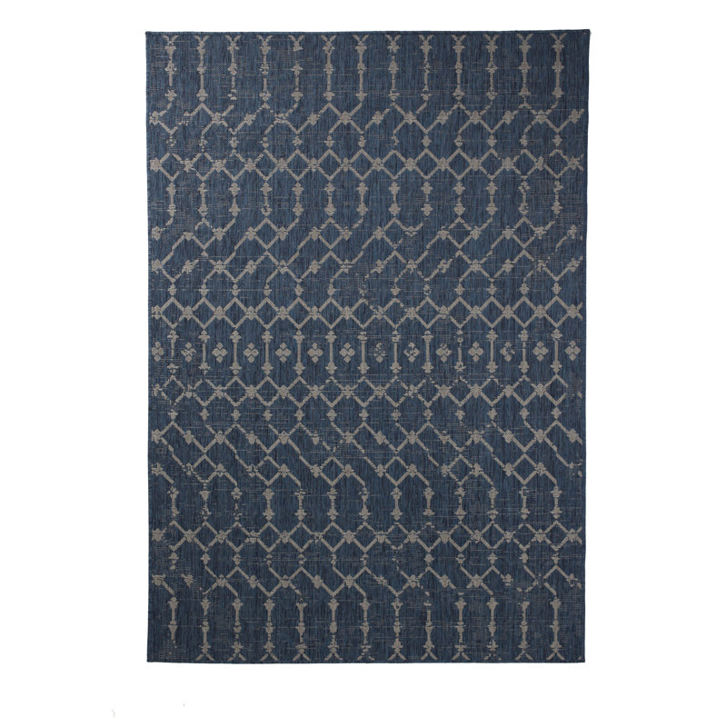 Tapis d'extérieur de qualité supérieure en polypropylène à motif géométrique, Rectangle de 2 pi x 3 pi