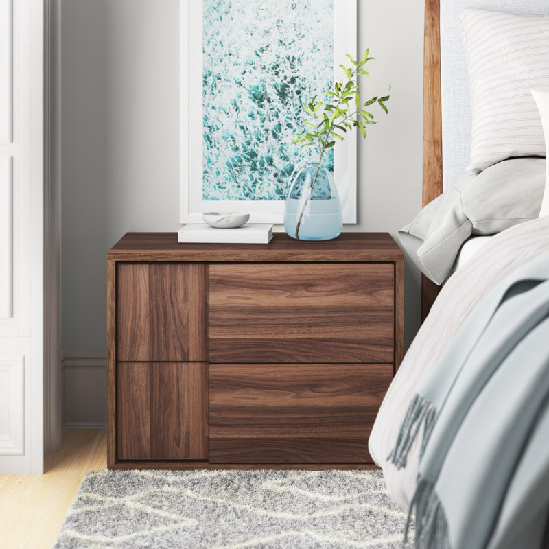 Bernhardiene 26.75'' W Nightstand, Walnut