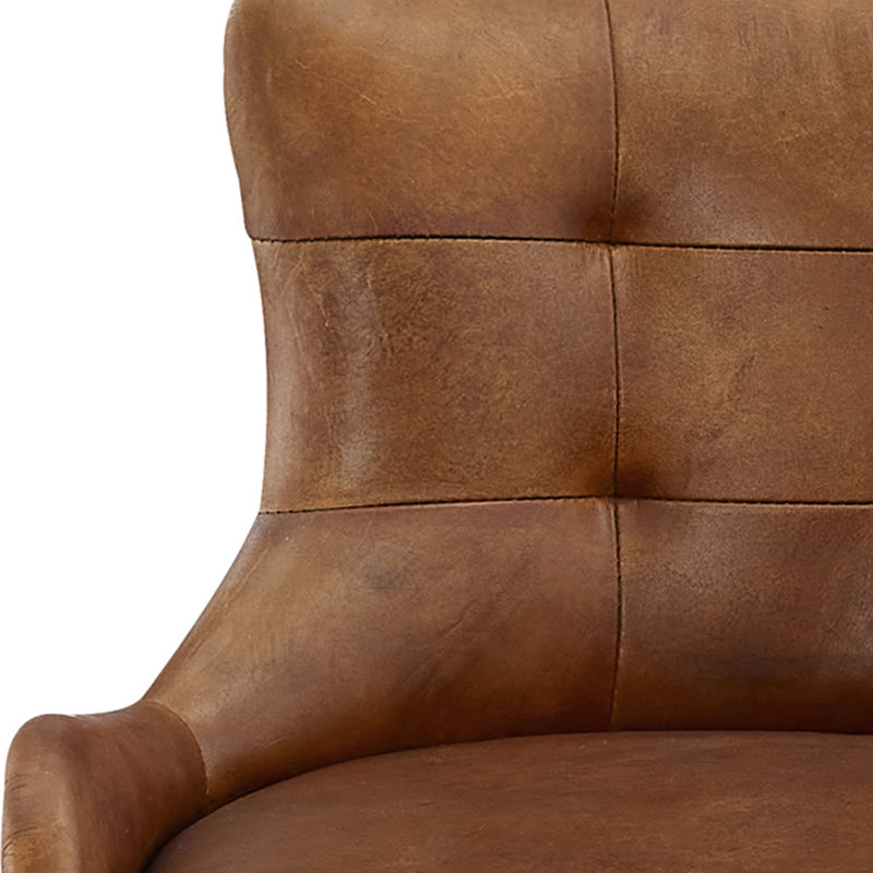 Swivel Upholstered Adjustable Height Counter Stool, Dark Brown