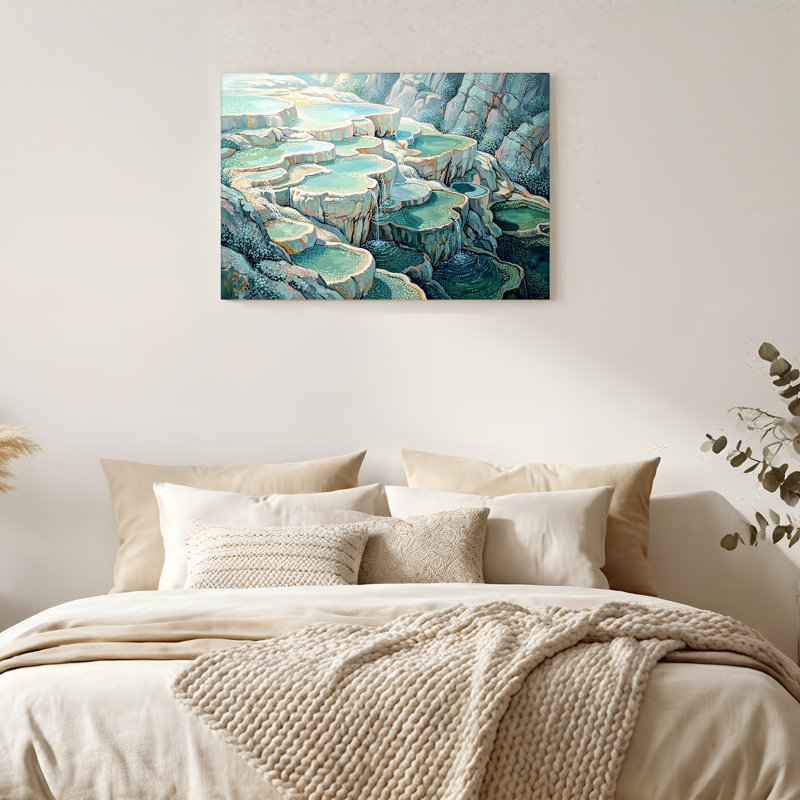 Art mural sur toile vert, 24"H x 36"W