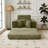 Modular 3-in-1 Sofa Bed for Reading, Living Room & Bedroom Corduroy Couch-691420359